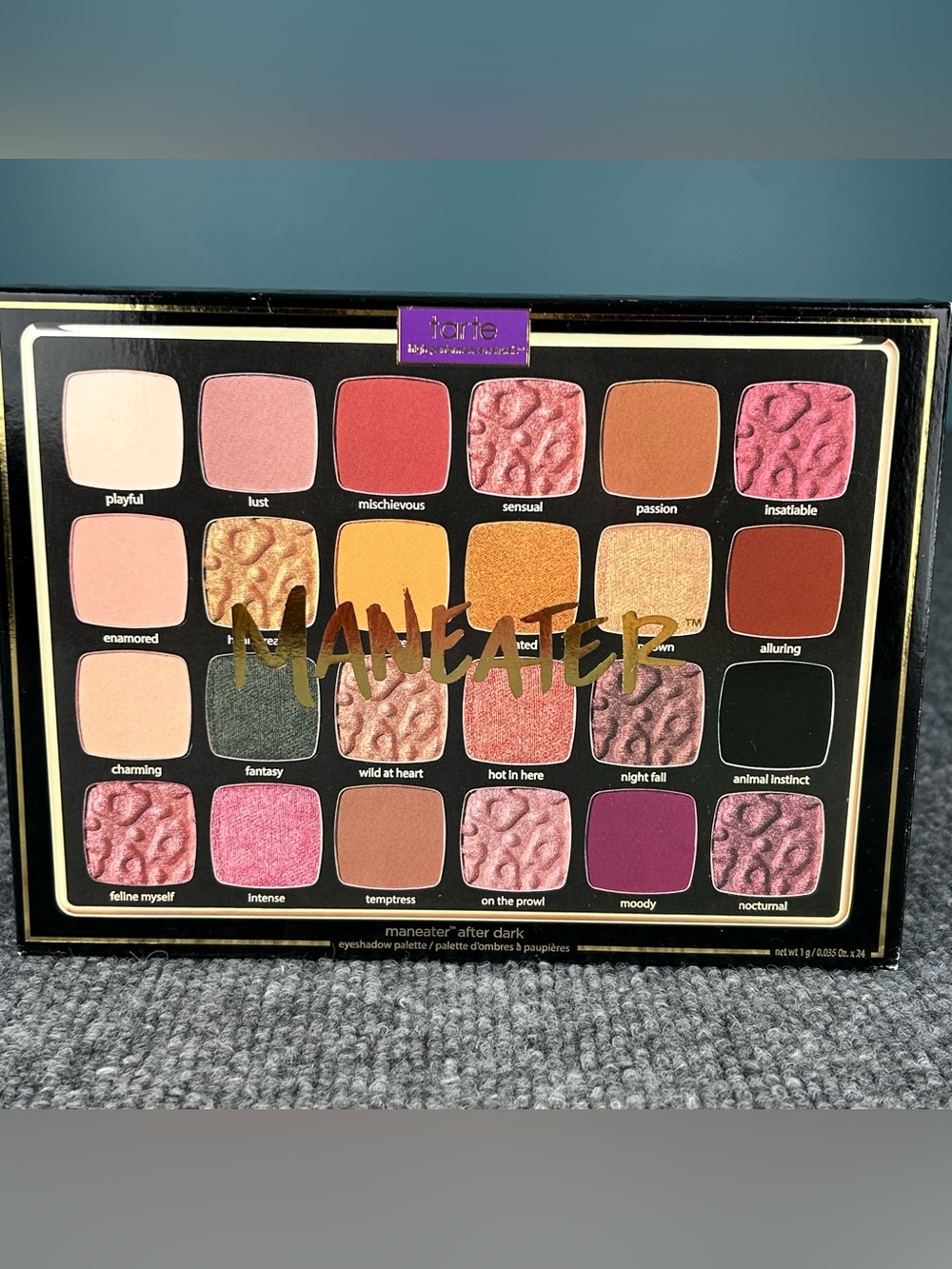 TARTE Maneater After Dark ~24 Shade Eyeshadow Palette ~ NIB Playful Lust Passion